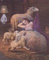 羊の中で横たわる少女 サルバドール・ダリ